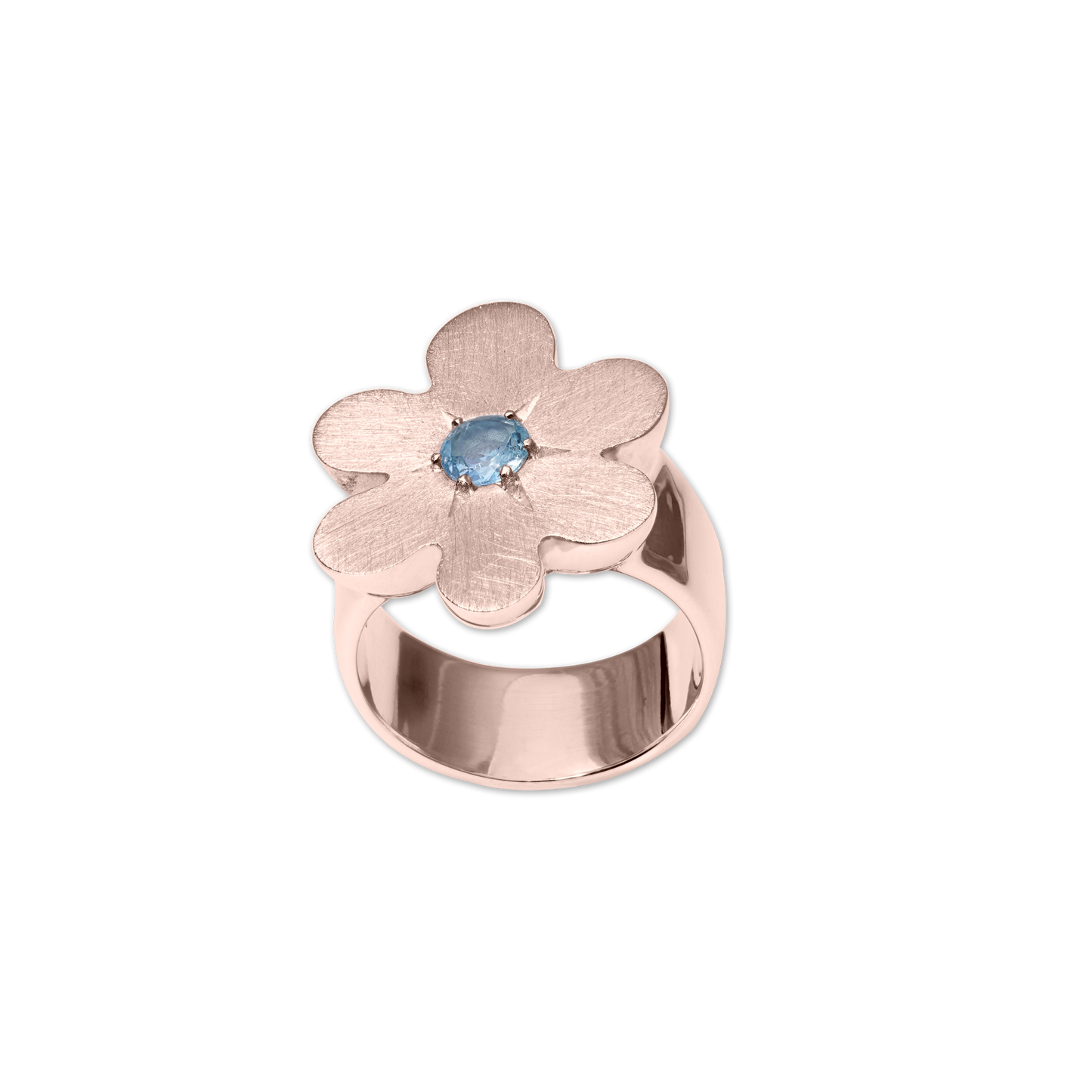 The Rose Gold Daisy Aquamarine